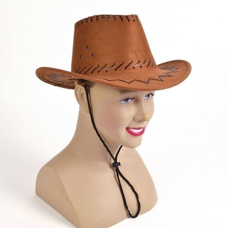 Cowboy Hat Leather Stitch Black Childs Hats Unisex_2 