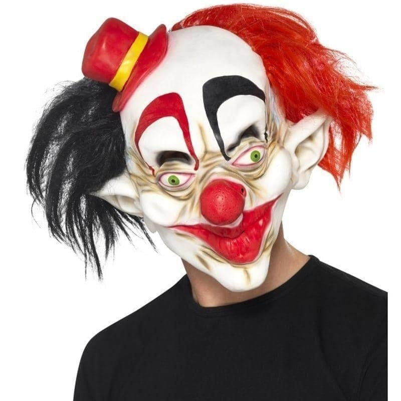 Creepy Clown Mask Adult Black Red_1 sm-44744