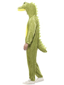 Crocodile Costume Adult Green Furry Jumpsuit with Hood