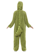 Crocodile Costume Adult Green Furry Jumpsuit with Hood
