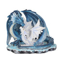 Mothers Love Blue Dragon and White Dragonling Figurine 18cm