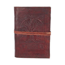 Tree Of Life Bound Red Leather Embossed Journal 18 x 25cm