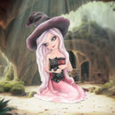 Rosa Figurine Witch Black Cat Ornament 15cm 7