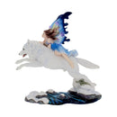 Free Spirit Figurine Fairy and White Winter Wolf Ornament 23.5cm 3