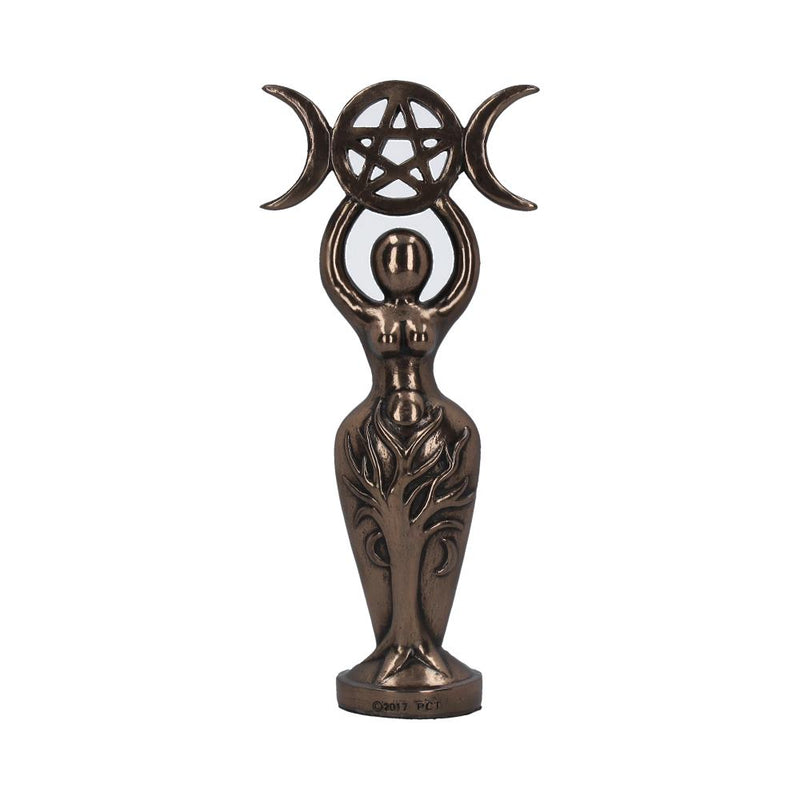 Triple Goddess Figurine Bronzed Wiccan Idol Ornament