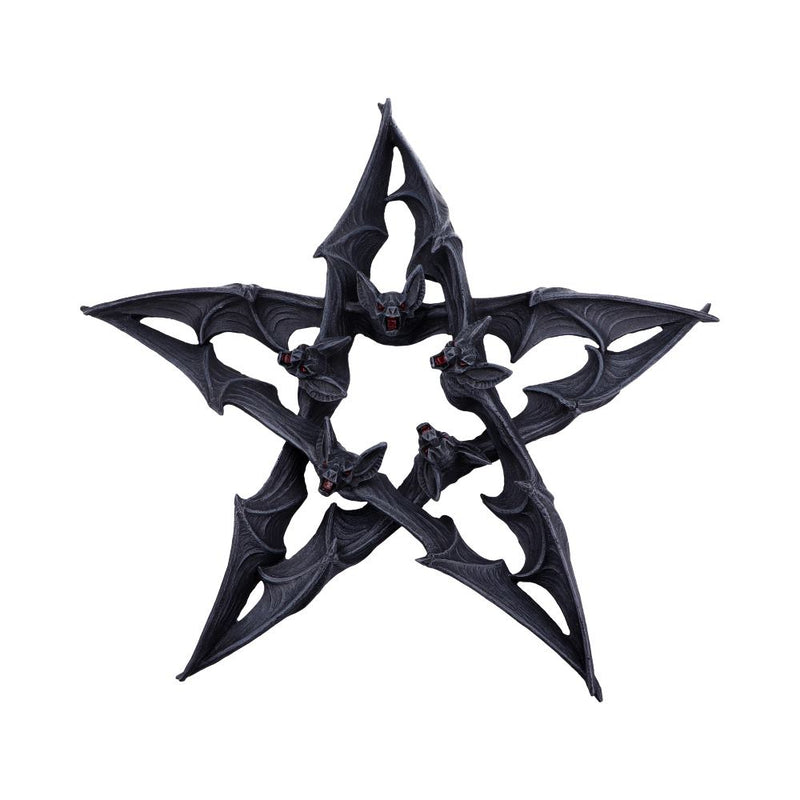 Dark Colony Bat Pentagram Wall Plaque 33cm