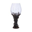 Bronze Forest Nectar Ancient Tree Spirit Green Man Goblet Wine Glass 23cm 3