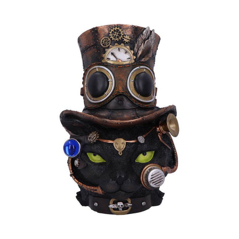 Felius Mogg 288cm Steampunk Black Cat Head Figurine