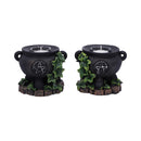 Set of Two Ivy Cauldron Witches Candle Holders 11cm Holder