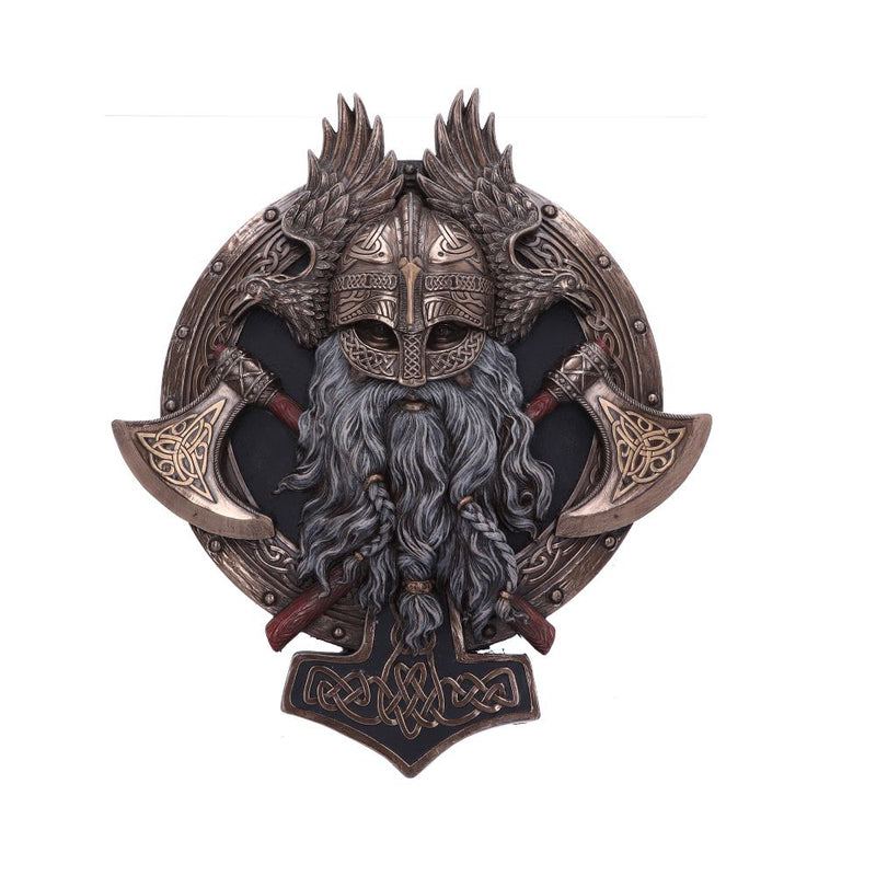 Bronze For Valhalla Viking Axe Hammer Raven Wall Plaque