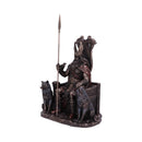 Bronze Odin All Father Wolves and Throne Figurine 22cm 2