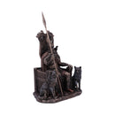 Bronze Odin All Father Wolves and Throne Figurine 22cm 4