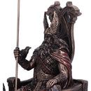 Bronze Odin All Father Wolves and Throne Figurine 22cm 5