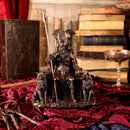 Bronze Odin All Father Wolves and Throne Figurine 22cm 7