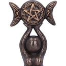 Triple Goddess Tea Light 12cm Bronze Resin Candle Holder 6