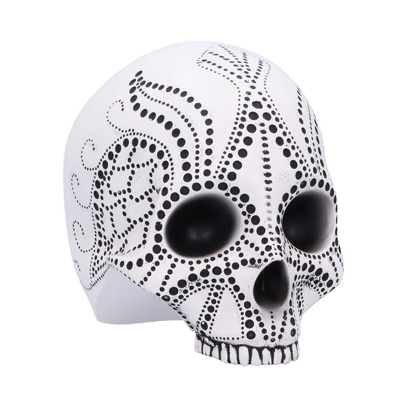 Pointilist Skull Figurine Large 13.8cm