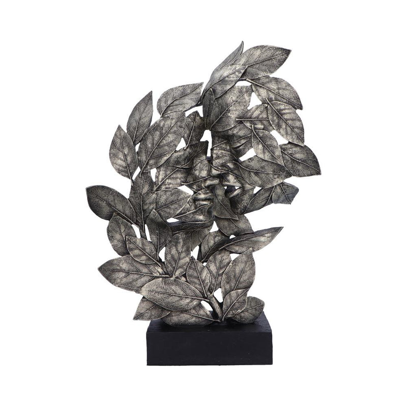 Natural Emotion Kiss Silver Statue 37cm