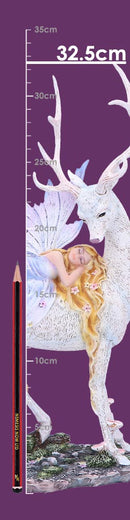 Evelyn Fairy and Stag Figurine 32.5cm Resin Statue 8