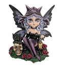 Midnight Fae Gothic Fairy with Cat Figurine 14cm