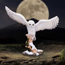 Snowfall Majestic Owl In Winter Scene 18cm 7