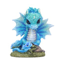 Blue Poppy Flower Dragon Figurine 11cm