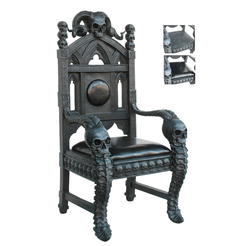 Black Skull Full Size Throne 130cm
