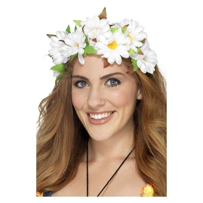 Daisy Floral Headband Adult White_2 