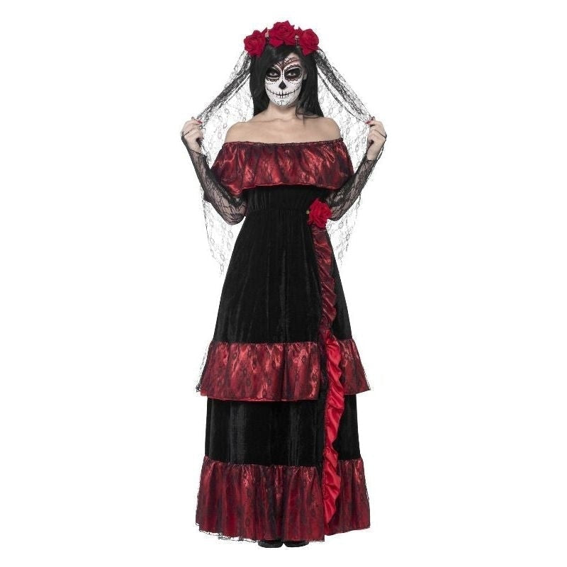 Day Of The Dead Bride Costume Adult Red Black_5 sm-43739S