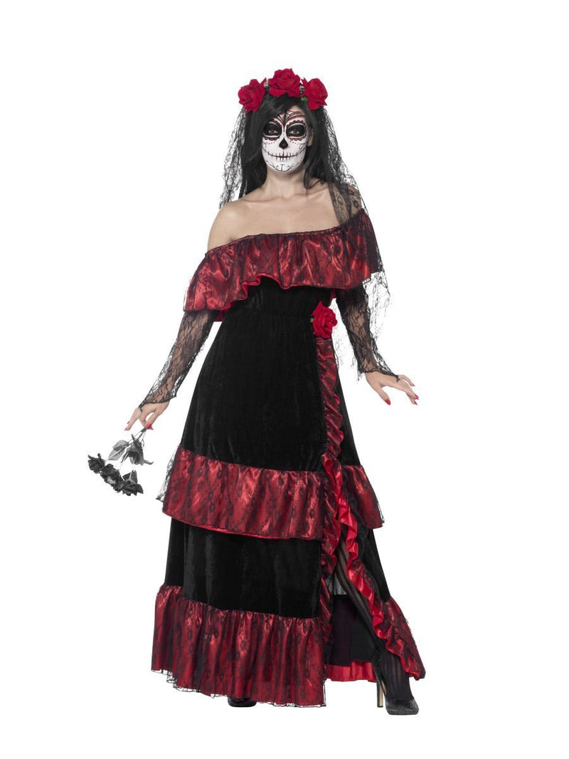 Day Of The Dead Bride Costume Adult Red Dress