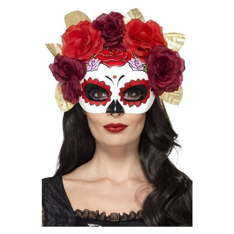 Day Of The Dead Rose Eyemask Adult Red_2 