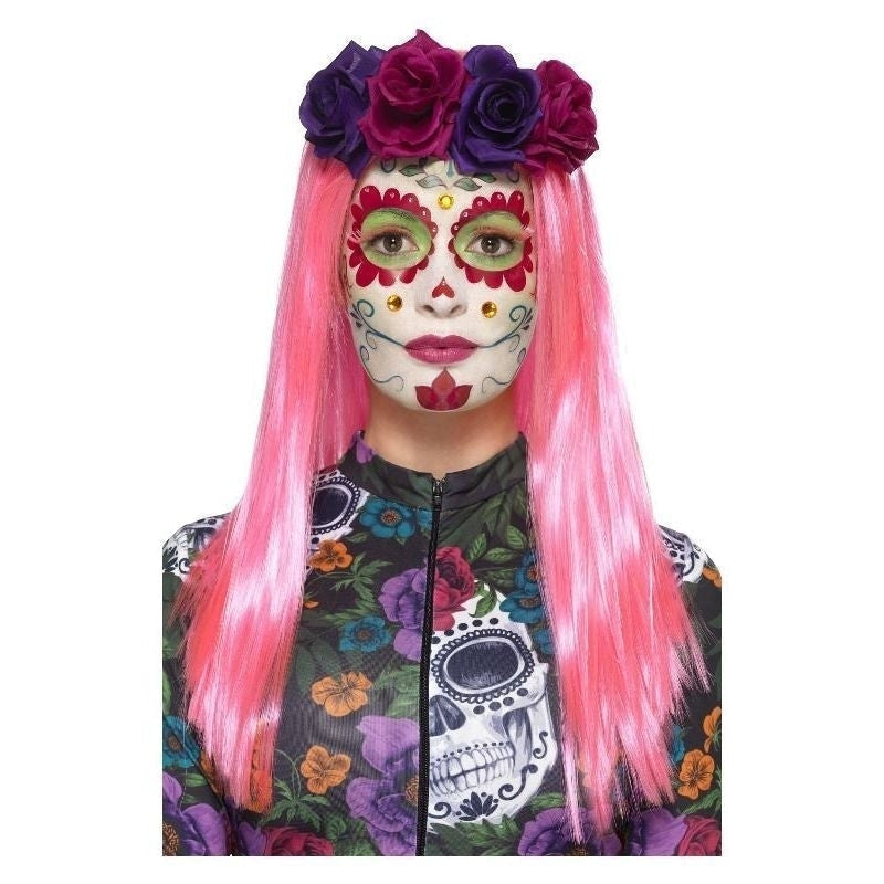Day Of The Dead Sweetheart Make Up Kit Aqua Adult Neon_2 