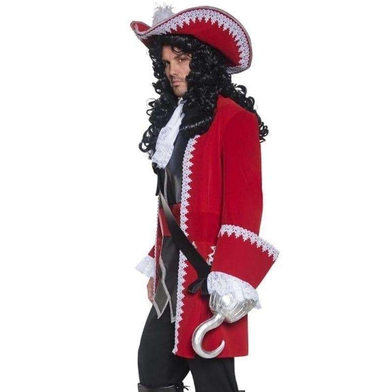 Deluxe Authentic Pirate Captain Costume Adult Red Black White_3 