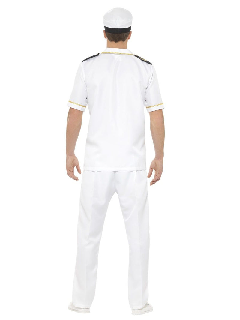 Naval Captain Costume Adult White Shirt Hat Trousers