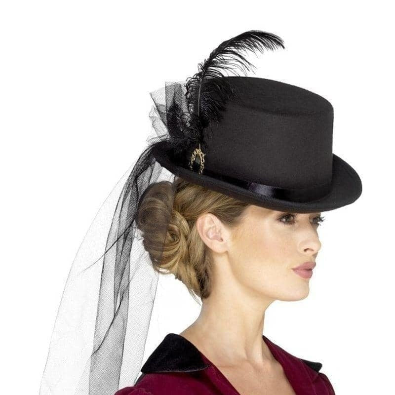 Deluxe Ladies Victorian Top Hat Adult Black_1 sm-48413