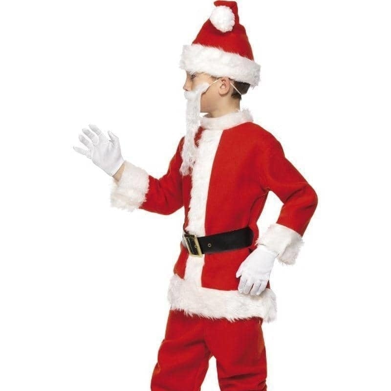 Deluxe Santa Costume & Beard Kids Red White_2 sm-34584M