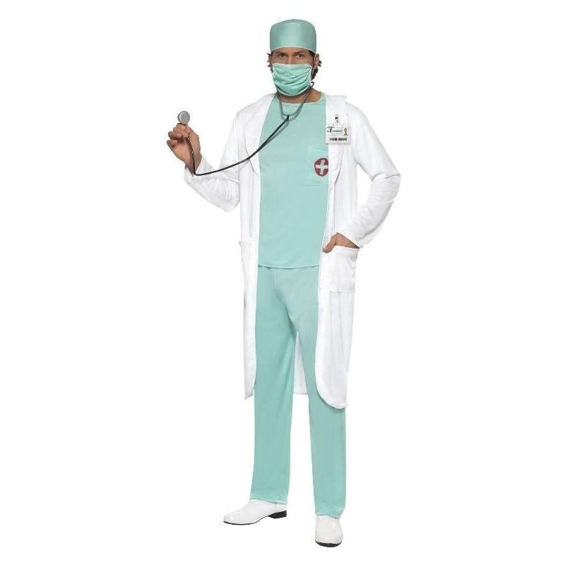 Doctor Costume Adult White Blue_3 
