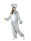 Elephant Costume Adult Grey Jumpsuit with Hood Tail