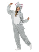 Elephant Costume Adult Grey Jumpsuit with Hood Tail