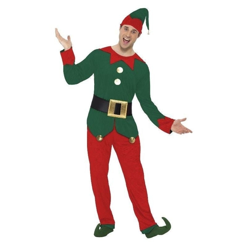 Elf Costume Adult Green Red_4 