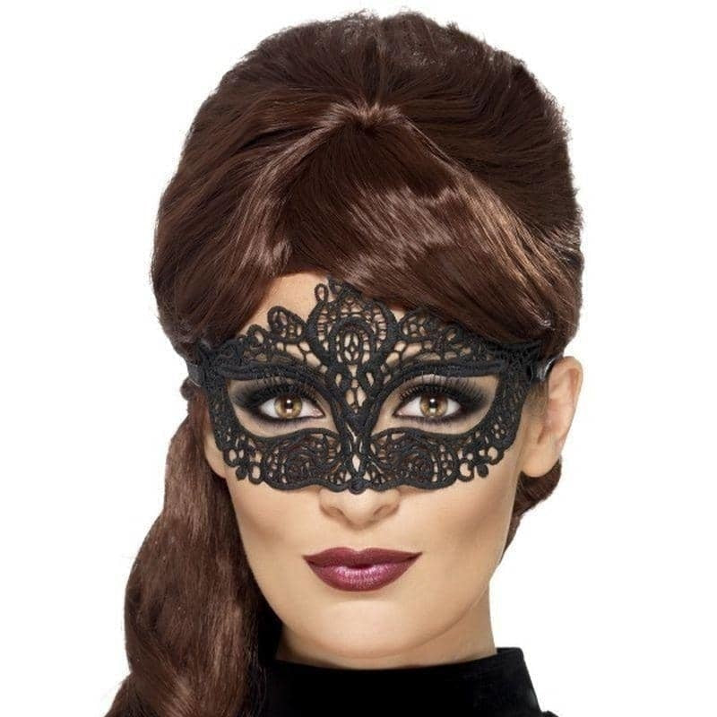 Embroidered Lace Filigree Eyemask Adult Black_1 sm-44282
