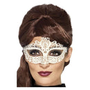 Embroidered Lace Filigree Eyemask Adult White_2 