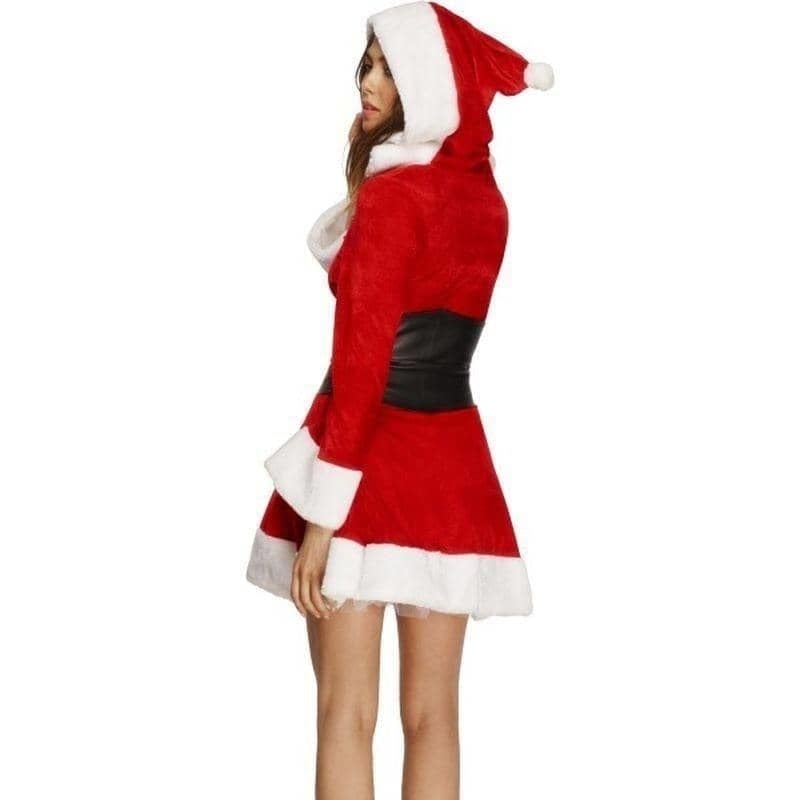 Fever Hooded Santa Costume Adult Red Dress with Attached Underskirt an Fever Hooded Santa Costume Adult Red Dress with Attached Underskirt an