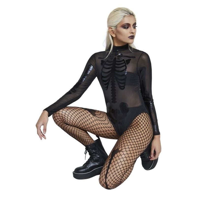 Fever Sheer Skeleton Costume Black_1 sm-52185L