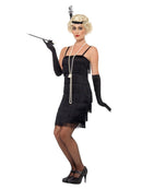 1920s Flapper Costume Delighted Girl Adult Black Short Cocktail Dress