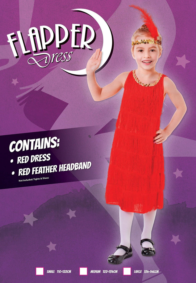Flapper Dress Red Childrens Costume_1 CC425