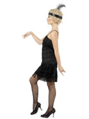Fringe Flapper Costume Adult Black Dress Head Piece with Feather 2