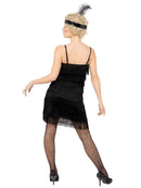 Fringe Flapper Costume Adult Black Dress Head Piece with Feather 3