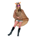 Giraffe Party Poncho Adult Orange Black_2 