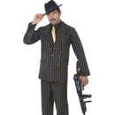 Gold Pinstripe Gangster Costume Adult Black White_1 sm-22414L