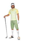 Gone Golfing Costume Green Shorts Top Visor Bow Tie Glove